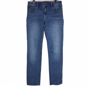 GAP Jeans Straight Medium Indigo Wash Stretch Denim Mid Rise Size 28 Regular